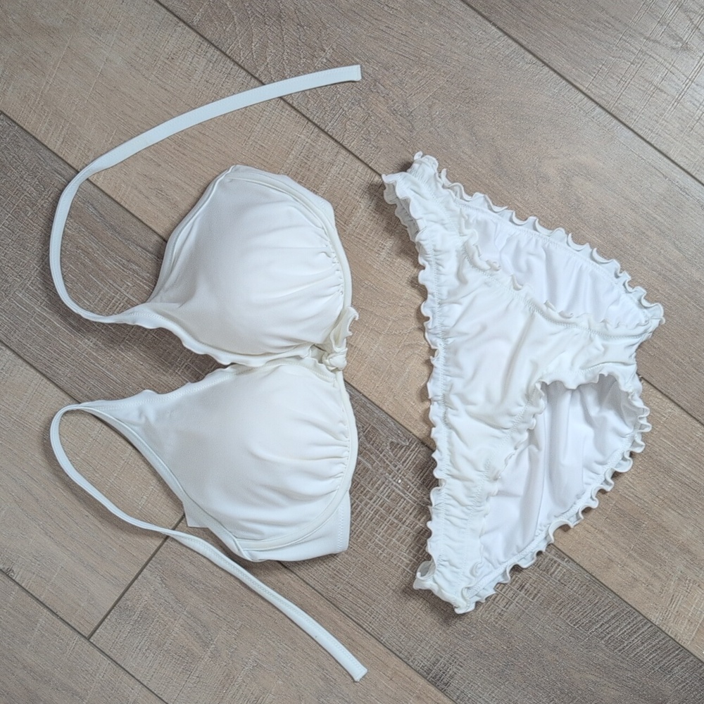 Victoria's Secret White Ruffle Bikini